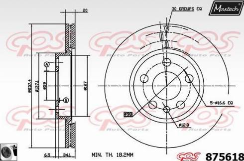 Maxtech 875618.0060 - Bremžu diski adetalas.lv