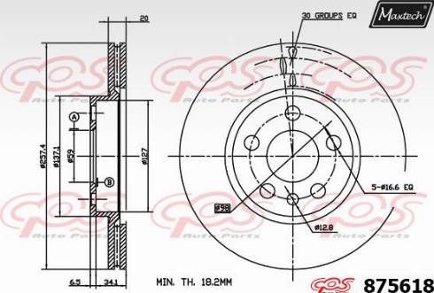 Maxtech 875618.0000 - Bremžu diski adetalas.lv