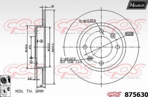 Maxtech 875630.6060 - Bremžu diski adetalas.lv