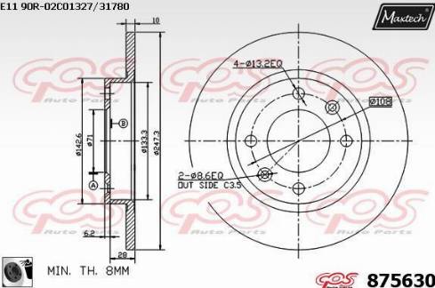 Maxtech 875630.0060 - Bremžu diski adetalas.lv