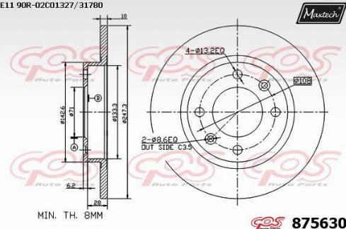 Maxtech 875630.0000 - Bremžu diski adetalas.lv