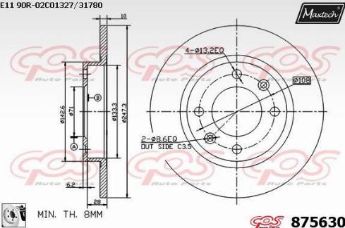 Maxtech 875630.0080 - Bremžu diski adetalas.lv