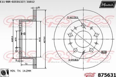 Maxtech 875631.0060 - Bremžu diski adetalas.lv