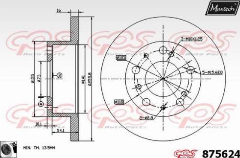 Maxtech 875624.0060 - Bremžu diski adetalas.lv