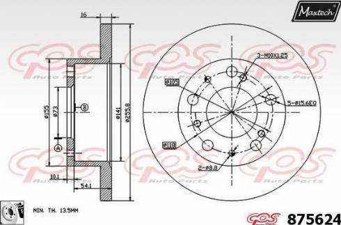 Maxtech 875624.0080 - Bremžu diski adetalas.lv