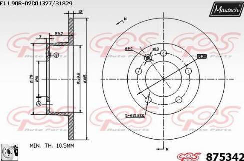 Maxtech 875342.0080 - Bremžu diski adetalas.lv