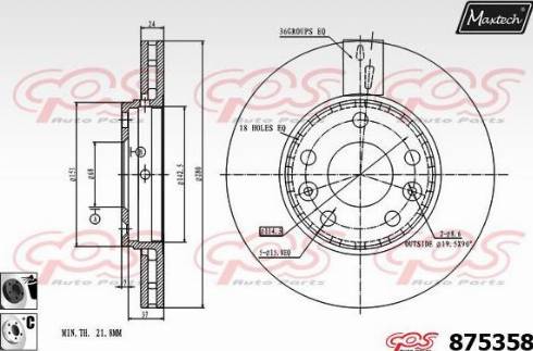 Maxtech 875358.6060 - Bremžu diski adetalas.lv