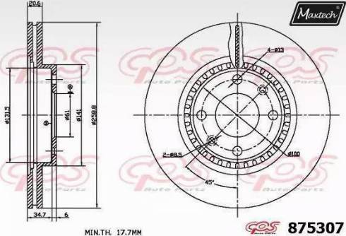 Maxtech 875307.0000 - Bremžu diski adetalas.lv