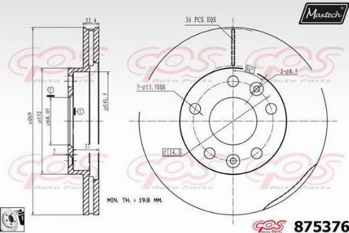 Maxtech 875376.0080 - Bremžu diski adetalas.lv