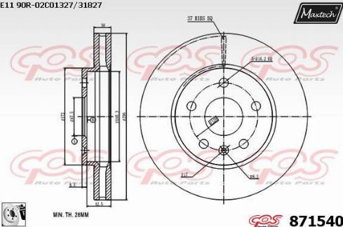 Maxtech 871540.0080 - Bremžu diski adetalas.lv