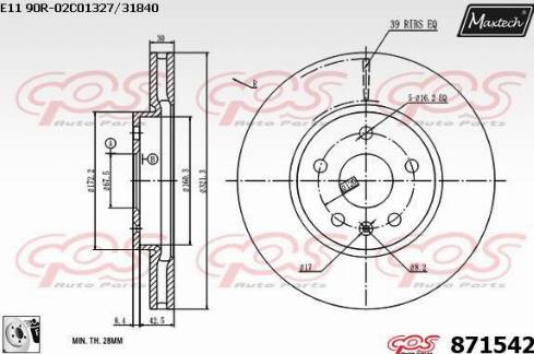 Maxtech 871542.0080 - Bremžu diski adetalas.lv