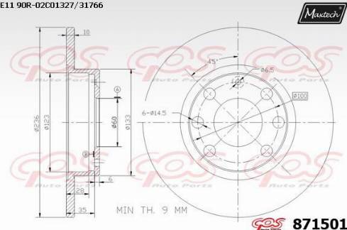 Maxtech 871501.0000 - Bremžu diski adetalas.lv