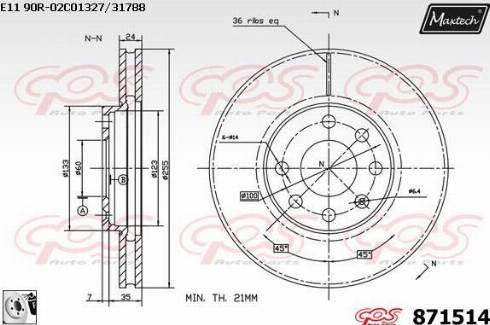 Maxtech 871514.0080 - Bremžu diski adetalas.lv