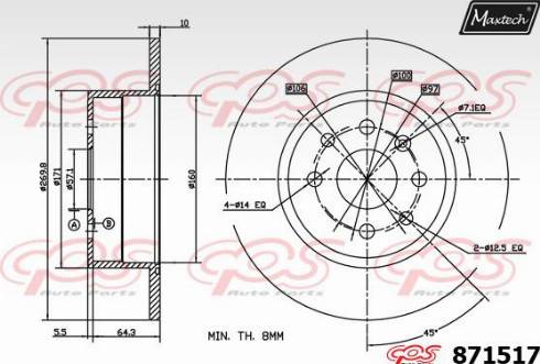 Maxtech 871517.0000 - Bremžu diski adetalas.lv