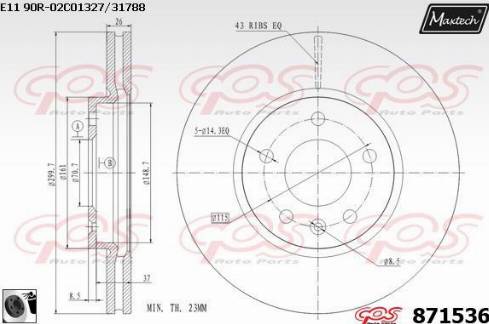 Maxtech 871536.0060 - Bremžu diski adetalas.lv