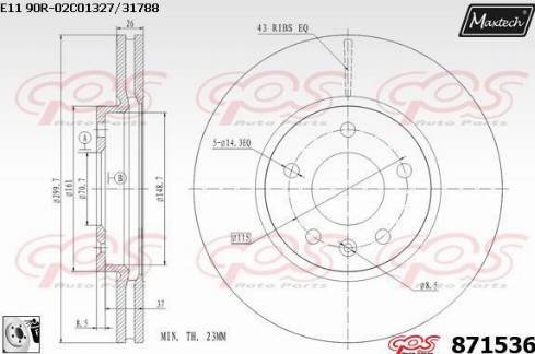 Maxtech 871536.0080 - Bremžu diski adetalas.lv