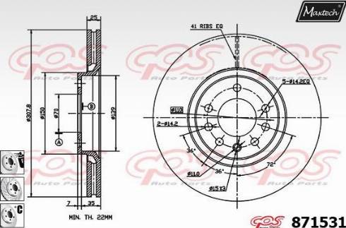 Maxtech 871531.6880 - Bremžu diski adetalas.lv