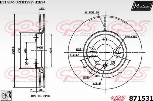 Maxtech 871531.0080 - Bremžu diski adetalas.lv