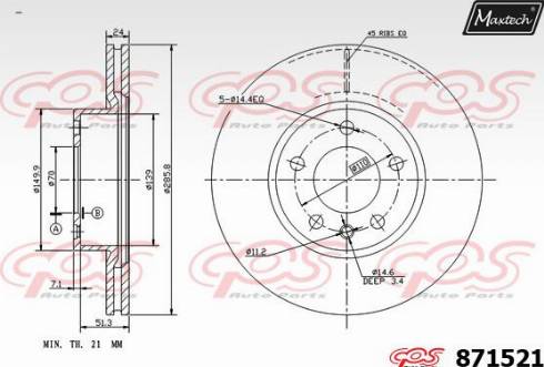 Maxtech 871521.0000 - Bremžu diski adetalas.lv