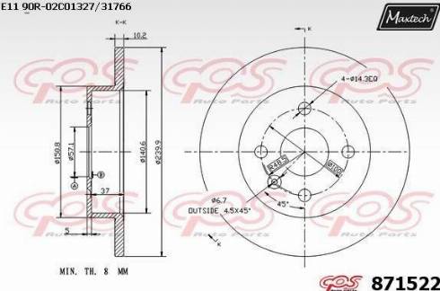 Maxtech 871522.0000 - Bremžu diski adetalas.lv