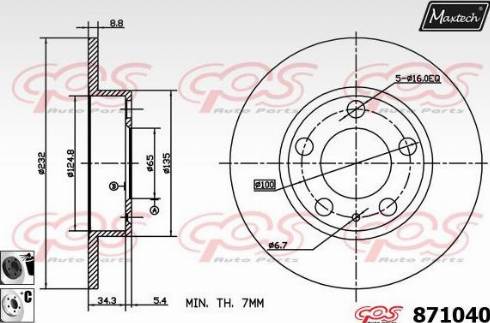 Maxtech 871040.6060 - Bremžu diski adetalas.lv