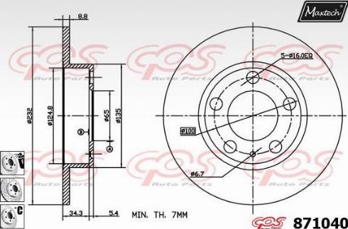 Maxtech 871040.6880 - Bremžu diski adetalas.lv