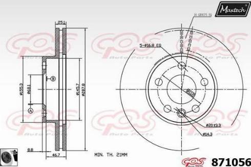 Maxtech 871056.0060 - Bremžu diski adetalas.lv