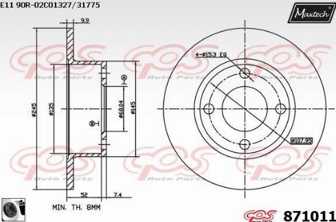 Maxtech 871011.0060 - Bremžu diski adetalas.lv