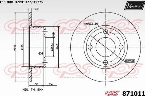 Maxtech 871011.0000 - Bremžu diski adetalas.lv