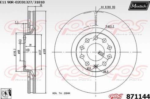 Maxtech 871144.0080 - Bremžu diski adetalas.lv