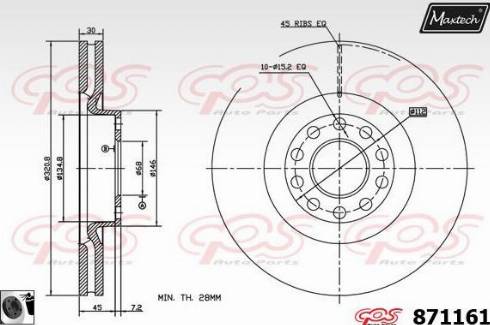 Maxtech 871161.0060 - Bremžu diski adetalas.lv