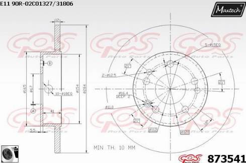 Maxtech 873541.0060 - Bremžu diski adetalas.lv