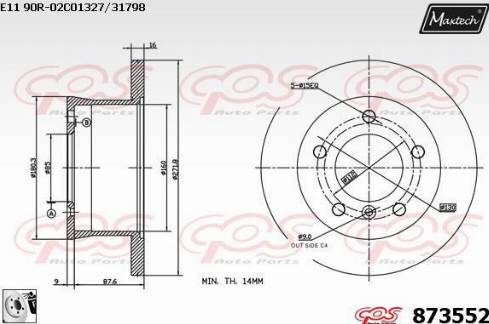 Maxtech 873552.0080 - Bremžu diski adetalas.lv