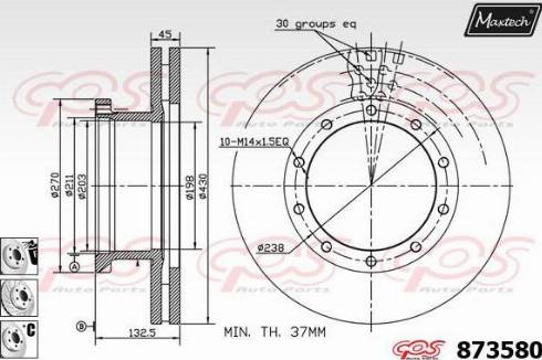 Maxtech 873580.6980 - Bremžu diski adetalas.lv