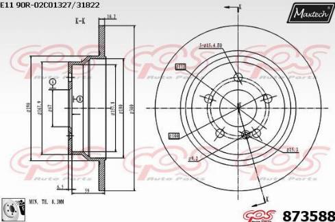 Maxtech 873588.0080 - Bremžu diski adetalas.lv