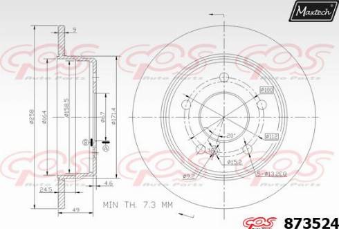 Maxtech 873524.0000 - Bremžu diski adetalas.lv