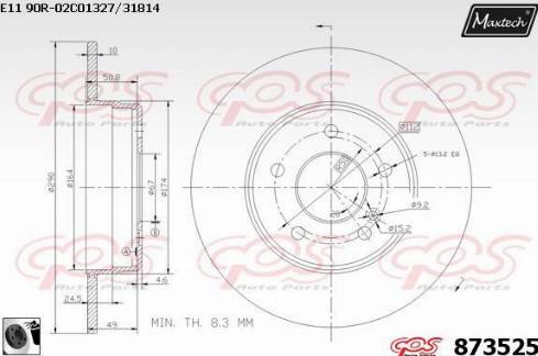 Maxtech 873525.0060 - Bremžu diski adetalas.lv