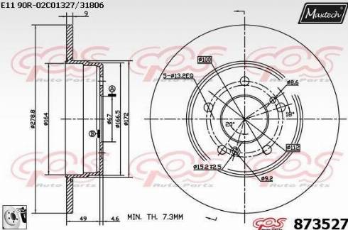 Maxtech 873527.0080 - Bremžu diski adetalas.lv