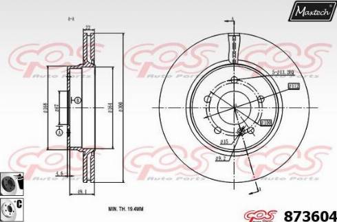 Maxtech 873604.6060 - Bremžu diski adetalas.lv