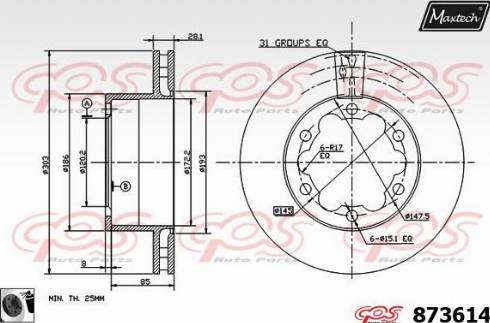 Maxtech 873614.0060 - Bremžu diski adetalas.lv