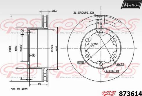 Maxtech 873614.0000 - Bremžu diski adetalas.lv