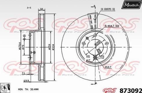 Maxtech 873092.0080 - Bremžu diski adetalas.lv