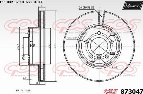 Maxtech 873047.0000 - Bremžu diski adetalas.lv