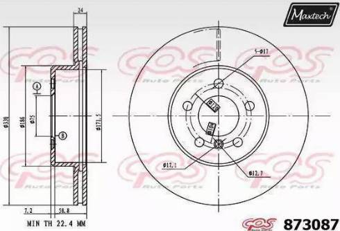 Maxtech 873087.0000 - Bremžu diski adetalas.lv