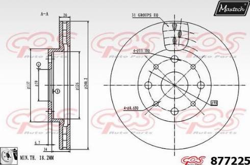 Maxtech 877225.0080 - Bremžu diski adetalas.lv