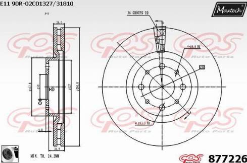 Maxtech 877226.0060 - Bremžu diski adetalas.lv