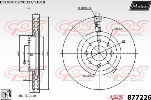 Maxtech 877226.0080 - Bremžu diski adetalas.lv