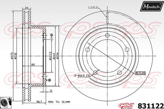 Maxtech 877221 - Bremžu diski adetalas.lv