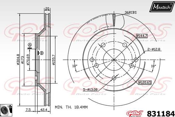 Maxtech 877223 - Bremžu diski adetalas.lv