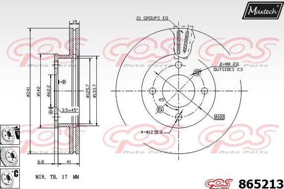 Maxtech 70160057 - Virzītājčaulu komplekts, Bremžu suports adetalas.lv